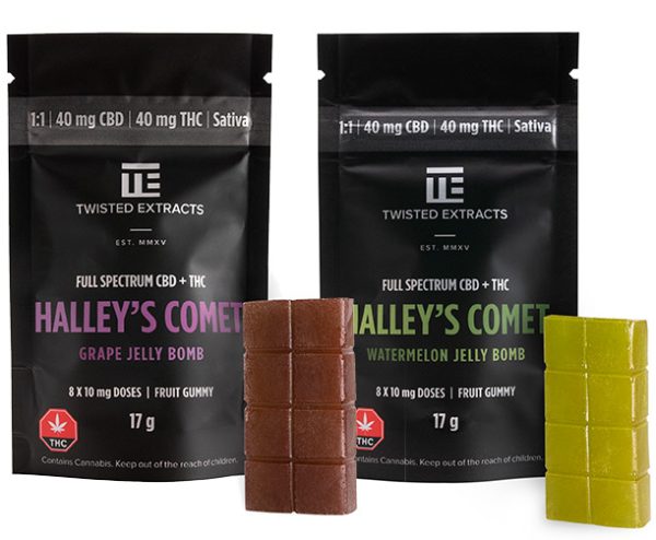 Buy Twisted Extracts Halley’s Comet 1:1 Jelly Bombs 40mg CBD THC