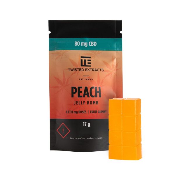 Buy Twisted Extracts Jelly Bombs 80mg CBD Peach Flavor