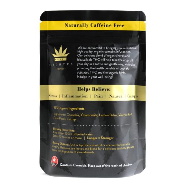 HIGH TEA Chamomile Smile Tea 100mg THC backside