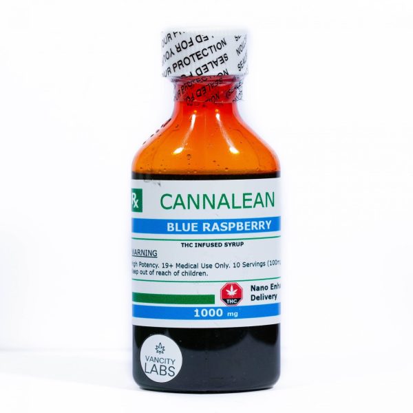 Cannalean THC Syrup Blue Raspberry 1000 mg THC